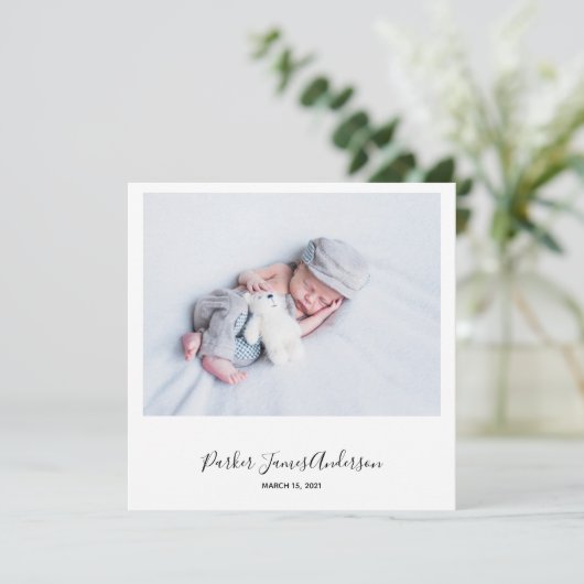 Moderne Kaart 'Instant-Style Photo' Aankondiging G (Staand voorkant)