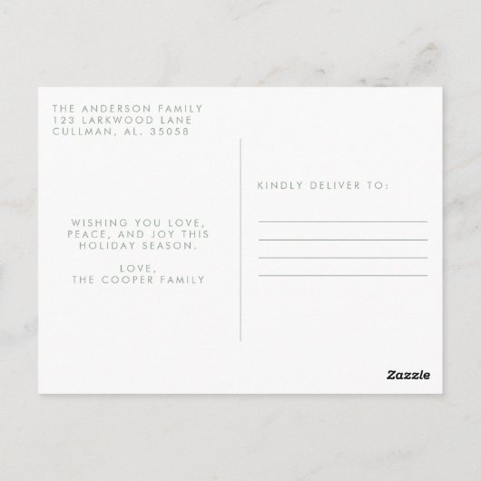 Moderne Kaart kerstpost (Achterkant)