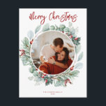 Moderne Kaart kerstpost<br><div class="desc">Creëer een blijvende indruk dit seizoen met een unieke vakantiekaart. Deze eenvoudige,  kerstboomkaart sjabloon biedt een schoon,  modern design. Pas het aan met je informatie en maak het uniek voor jou!</div>