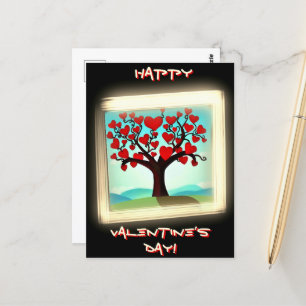 Moderne kaart - Liefdesboom - Valentijnsdag