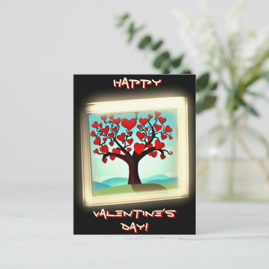 Moderne kaart - Love Tree - Valentijnsdag (Staand voorkant)