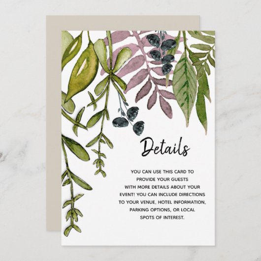 Moderne Kaart Met Bladmotief (Voorkant / Achterkant)