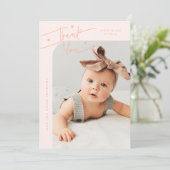 Moderne kaart met 'Hart Peach Foto Geboorte' (Staand voorkant)