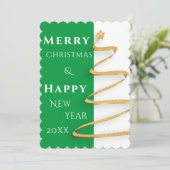 Moderne Kaart met twee kleuren voor vrolijk kerstf (Staand voorkant)