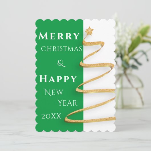 Moderne Kaart met twee kleuren voor vrolijk kerstf (Staand voorkant)