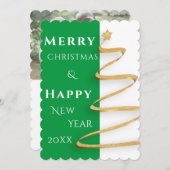 Moderne Kaart met twee kleuren voor vrolijk kerstf (Voorkant / Achterkant)