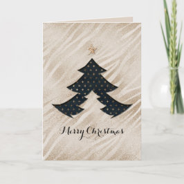 Moderne Kaart met zwarte en gouden kerstbomen