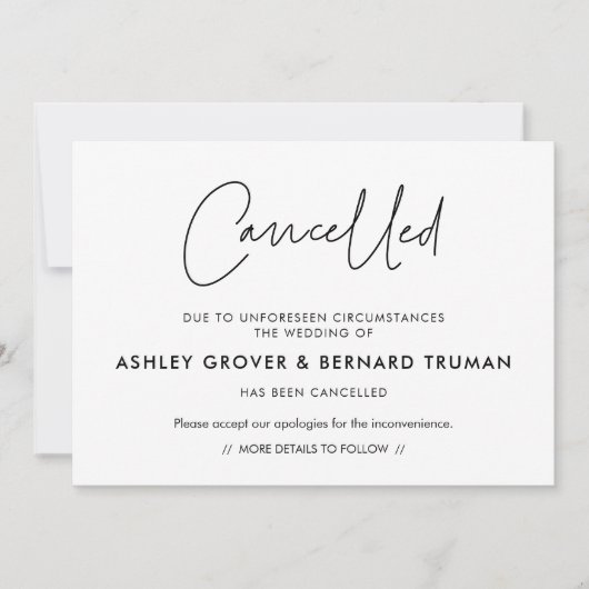 Moderne kaart om een afgelaste evenement aankondig (Voorkant)