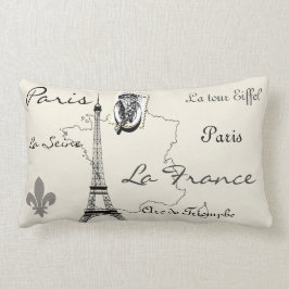 Moderne  kaart Parijs Eiffeltoren Kussen