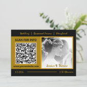 Moderne Kaart, QR-code, foto, zwart/goud Kaart (Staand voorkant)