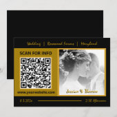 Moderne Kaart, QR-code, foto, zwart/goud Kaart (Voorkant / Achterkant)