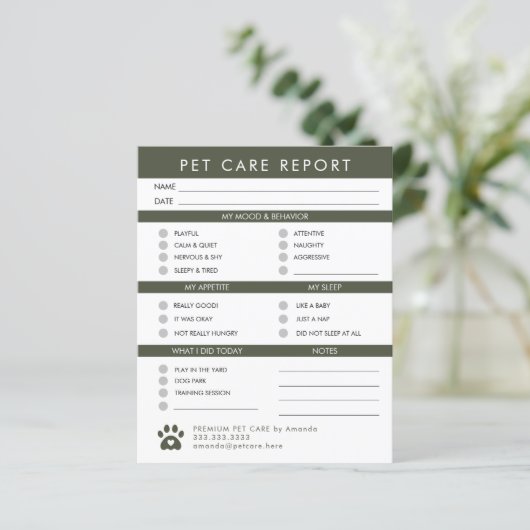 Moderne Kaart rapport van de Dog Sitter Report van (Staand voorkant)