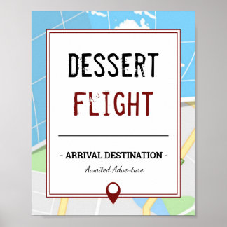 Moderne kaart | Reis | Teken dessert Poster