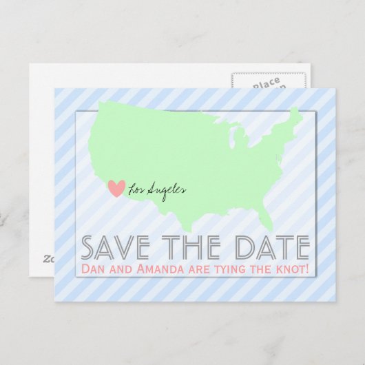 Moderne Kaart sparen het Briefkaart van de Datum (Voorkant / Achterkant)