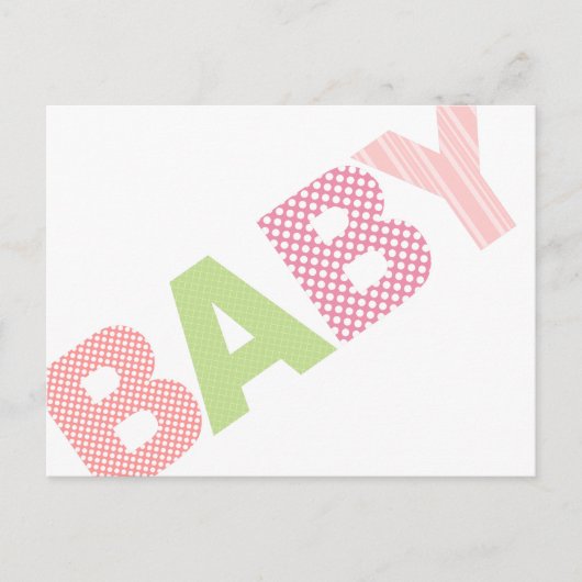 Moderne Kaart van advies van Baby showers, gebold (Voorkant)