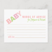 Moderne Kaart van advies van Baby showers, gebold (Achterkant)