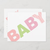 Moderne Kaart van advies van Baby showers, gebold (Voorkant / Achterkant)