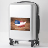 Moderne Kaart van Amerika Houten Kunst Sticker (Koffer)