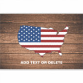 Moderne Kaart van Amerika Houten Kunst Sticker (Voorkant)