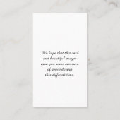 Moderne Kaart van de begrafenisdienst Visitekaartje (Achterkant)