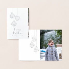 Moderne Kaart van de Foto Holiday in Silver Foil