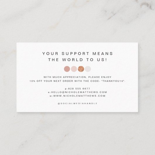 Moderne Kaart van de Korting van het Palet van de Visitekaartje (Achterkant)