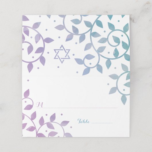 Moderne Kaart van de Life Bat Mitzvah Escort Plaatskaartje (Buitenkant ongevouwen)