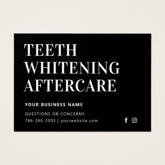 Moderne Kaart van de Twitter Aftercare Instruction (Voorkant)