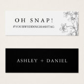 Moderne Kaart van Floral Black en White Wedding Ha (Voorkant /achterkant)