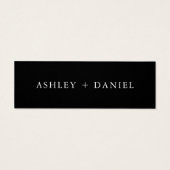 Moderne Kaart van Floral Black en White Wedding Ha (Achterkant)