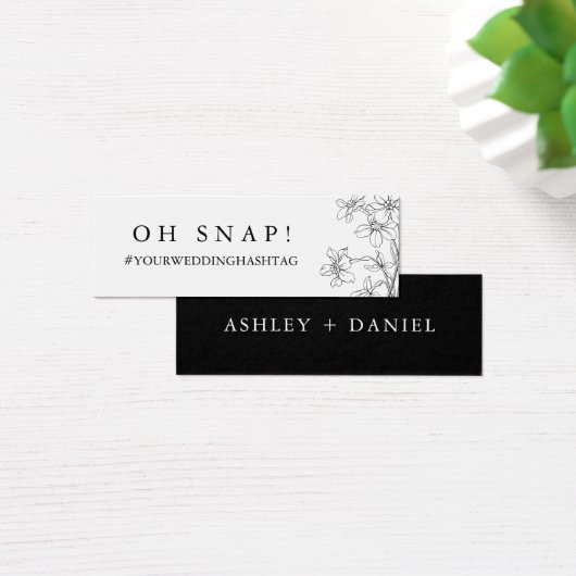 Moderne Kaart van Floral Black en White Wedding Ha (Bureau)