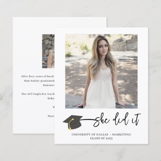 Moderne Kaart van het Afstuderen van de Foto van h (Voorkant / Achterkant)