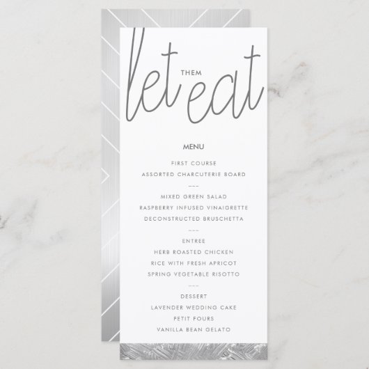 Moderne Kaart van het menu Aangepast menu voor Sil (Voorkant / Achterkant)