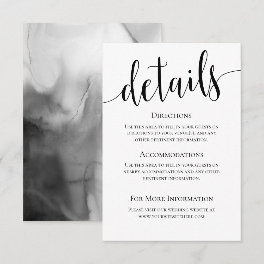 Moderne Kaart van huwelijksgegevens (Voorkant / Achterkant)