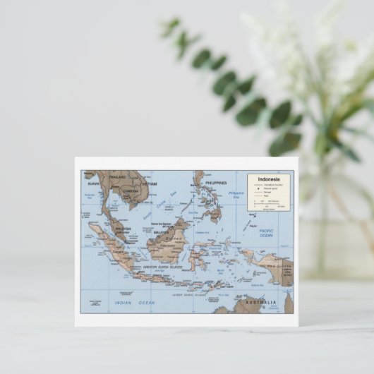 Moderne kaart van Indonesië (Staand voorkant)