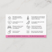 Moderne Kaart van Microneedling Nazorg Visitekaartje (Achterkant)