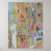 Moderne kaart van New York I 2 Poster (Voorkant)