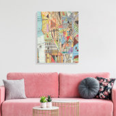 Moderne kaart van New York I 3 Canvas Afdruk (Insitu (Woonkamer))
