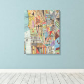 Moderne kaart van New York I 3 Canvas Afdruk (Insitu (Houten vloer))