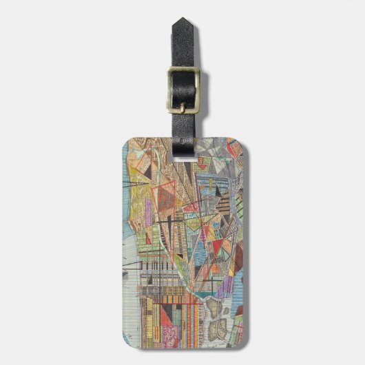 Moderne kaart van New York I Bagagelabel (Voorkant verticaal)