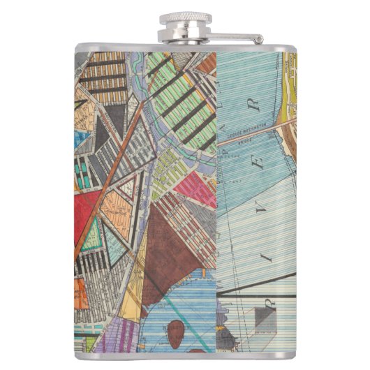 Moderne kaart van New York I Heupfles (Achterkant)