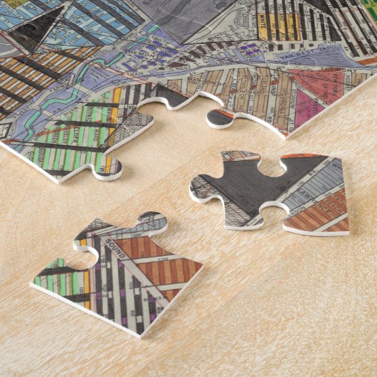 Moderne kaart van New York I Legpuzzel (Zijkant)