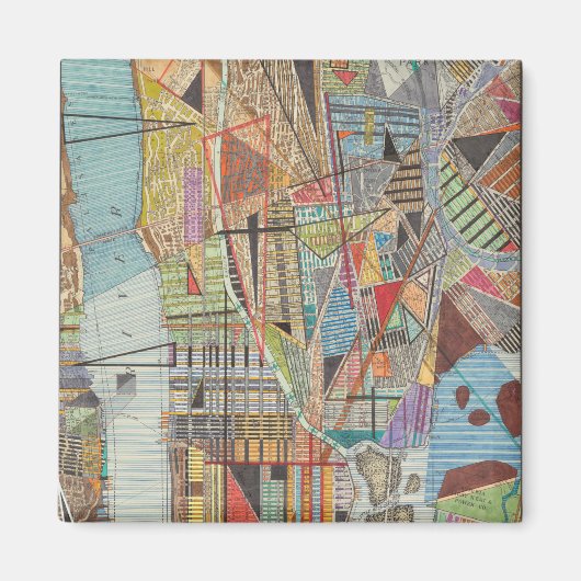 Moderne kaart van New York I Magneet (Voorkant)