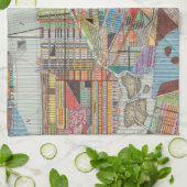 Moderne kaart van New York I Theedoek (Gevouwen)