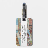 Moderne kaart van New York II Bagagelabel (Achterkant verticaal)
