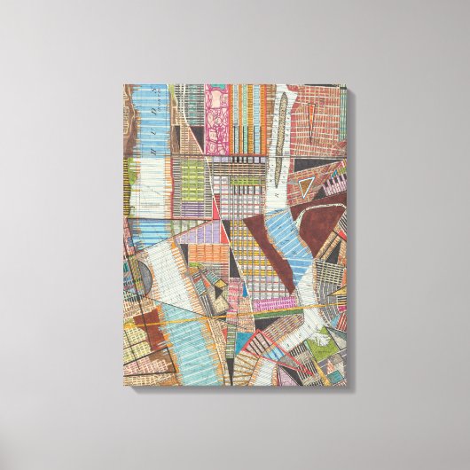 Moderne kaart van New York II Canvas Afdruk (Voorkant)