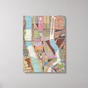 Moderne kaart van New York II Canvas Afdruk