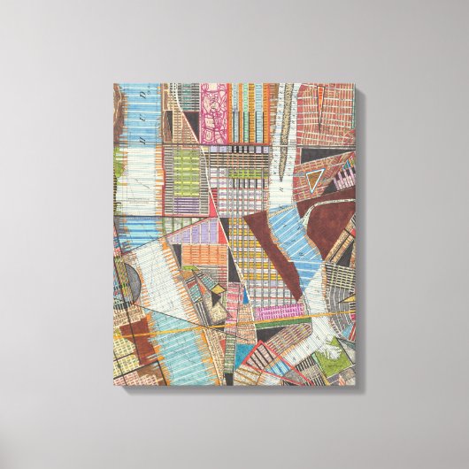 Moderne kaart van New York II Canvas Afdruk (Voorkant)