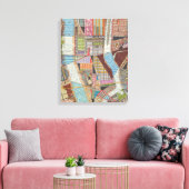 Moderne kaart van New York II Canvas Afdruk (Insitu (Woonkamer))