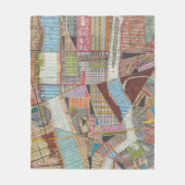 Moderne kaart van New York II Fleece Deken (Voorkant)
